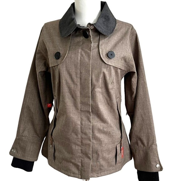 Holden Ski Snowboard Jacket Full Zip pockets Lined Shell Size M brown - Picture 6 of 16